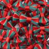 30pcs Christmas Bows Red Green Stripe Satin Ribbon Bows For DIY Christmas Tree Ornament New Year Party Gifts Headwear Decoration