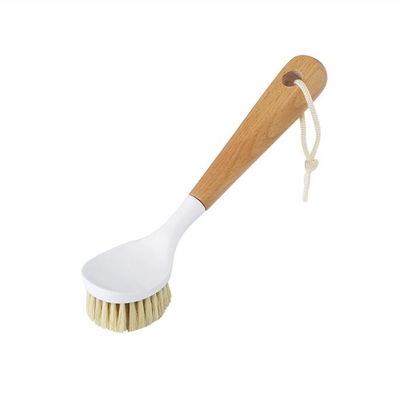 ZISIZ Wooden Long Handle Pot Brush