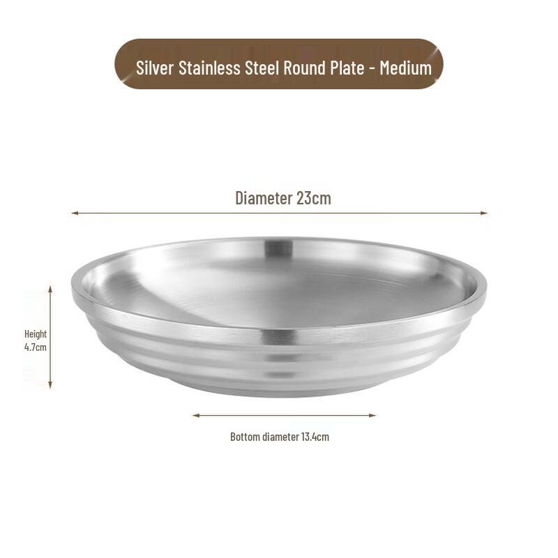 

ZISIZ Korean Style Double-Layer Stainless Steel Compartment Serving Tray