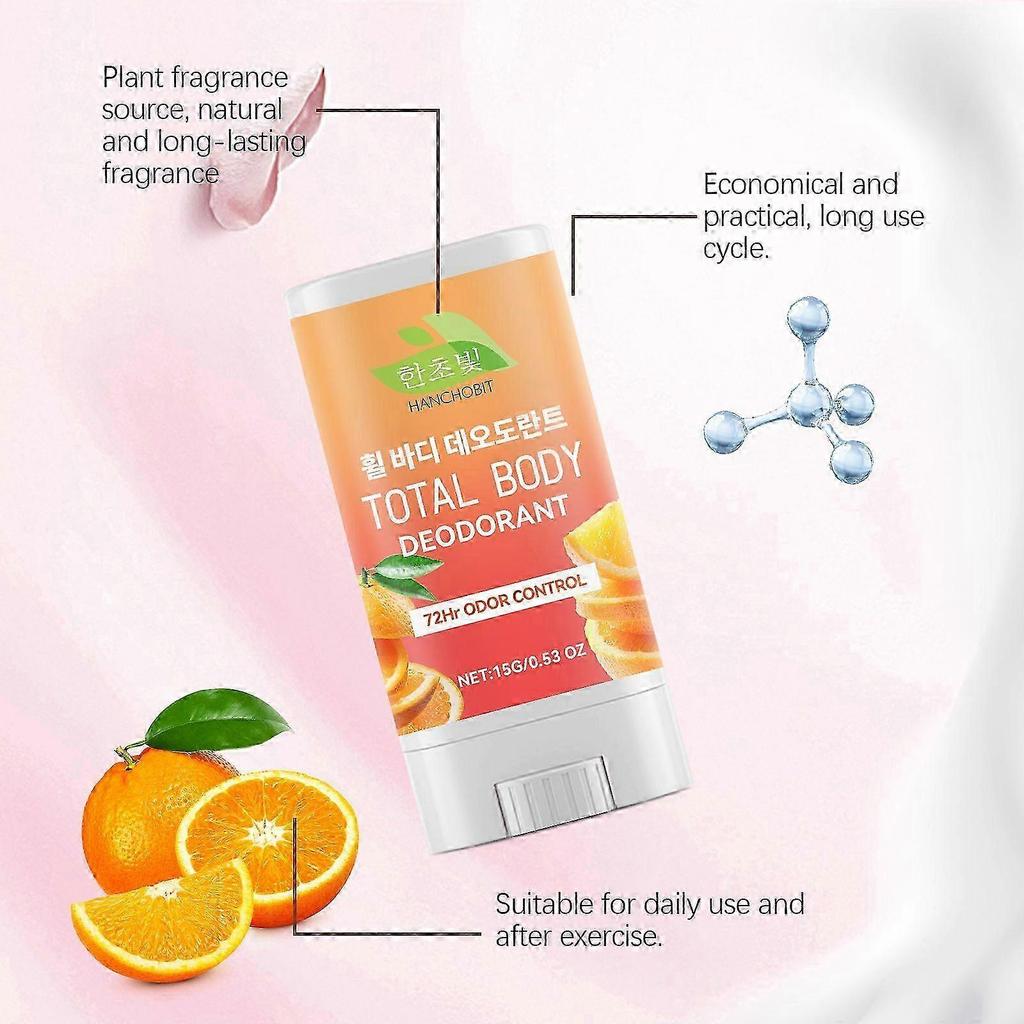 HANCHOBIT Body Care Stick Red Orange Long-acting Refreshing Flavor Leaves Summer Covering Sweaty Odor