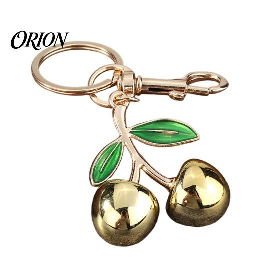 Women Purse Charms Double Cherry Keychain for Women, Golden Plated Alloy Car Key Ring, Decorative Charm Pendant Handbags Backpacks Purses Aesthetic