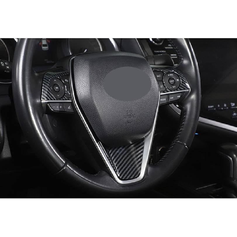 Carbon Fiber Steering Wheel Decor Frame Trim 3PCS For Toyota Camry 2018-