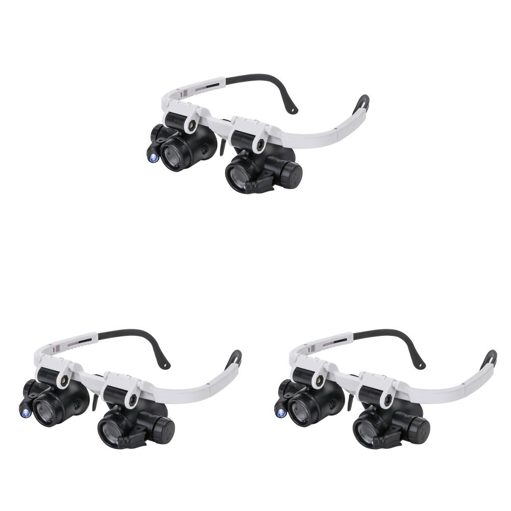 1-3Pcs LED Magnifier Glass Loupes 8X/15X/23X Lens Reading Repair Magnifying Eyewear Observation Loupe for Coin Stamps Jewelry