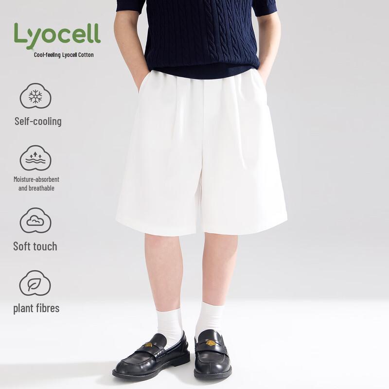 Mucmukn Kids' Lyocell Blend Pleated Cool-Feel Casual Shorts
