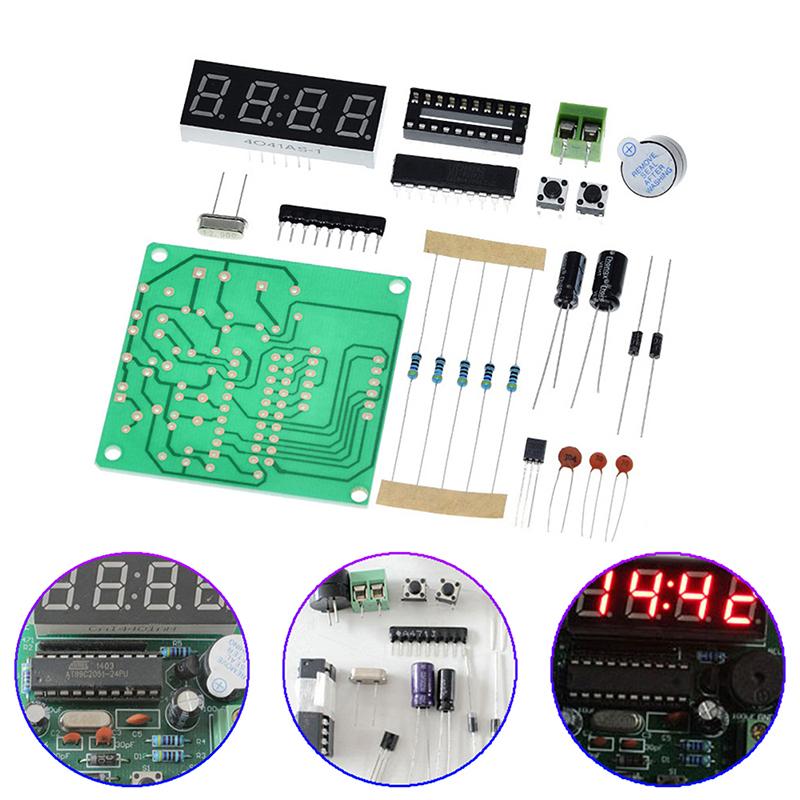 AT89C2051 Digital LED Display 4 Bits Electronic Clock Electronic Production Suite DIY Kit DC3.7V-5.5V Four-digit Clock Kit