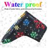 Colorful Embroidered PU Leather Putter Protective Headcover with Magnetic Buckle.