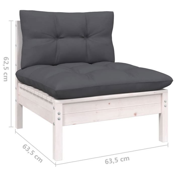 VidaXL Bois de Pin Massif Salon de Jardin 13 pcs avec Coussins Mobilier de Patio Meubles d'Extérieur Mobilier de Jardin 3097278