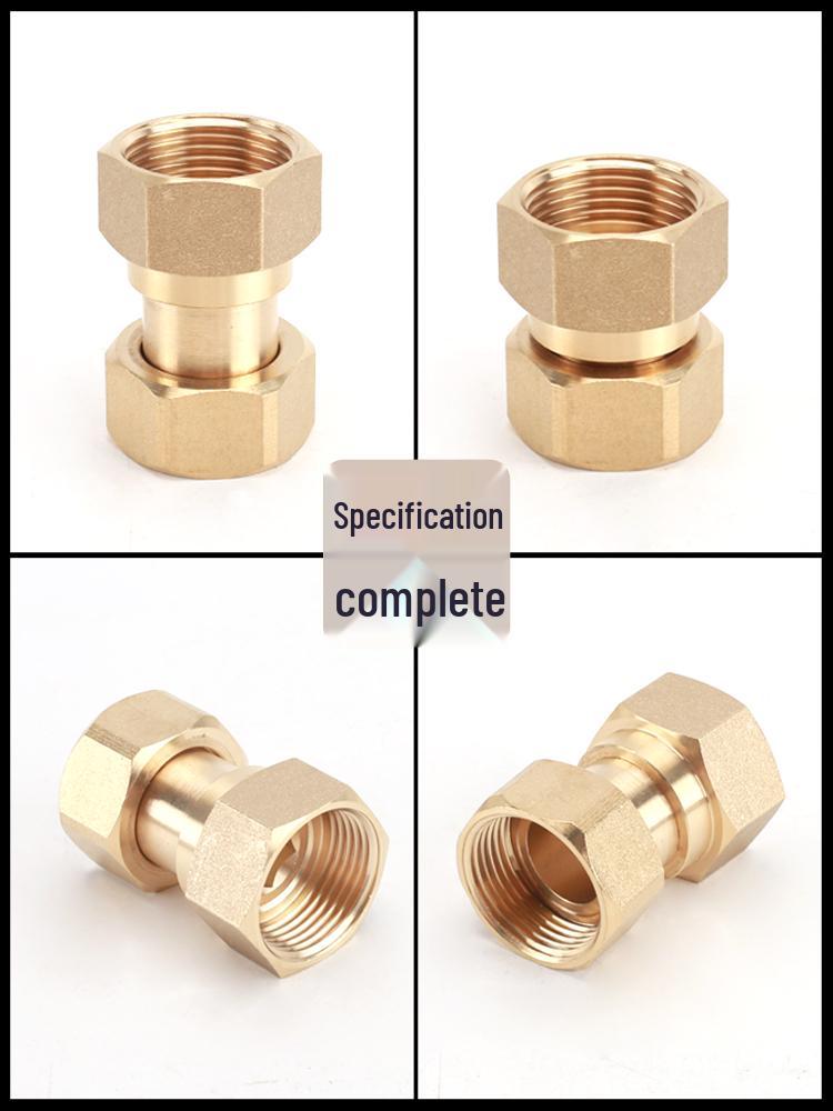 Conexão de Latão com Rosca Dupla Fêmea para Tubo de Água de 1 Polegada, Opções de Rosca Interna: 1,2/1,5/2 Polegadas, Conexão Reta de Cobre.