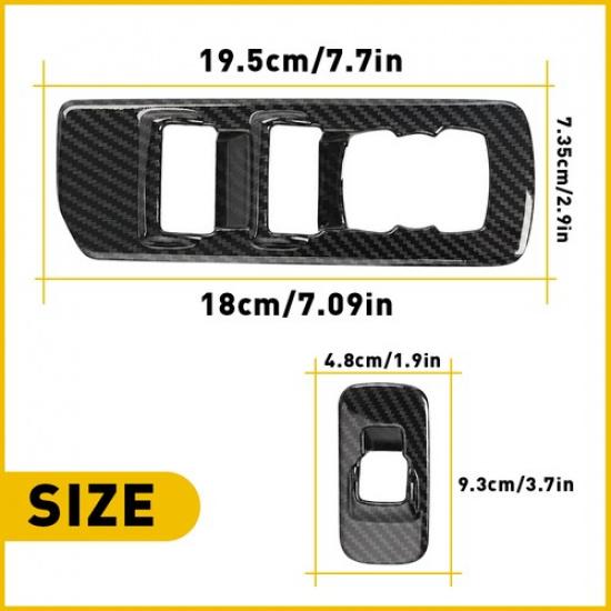 4pcs Carbon Fiber Door Window Lift Switch Panel Cover Trim For 2015-20 Ford F150