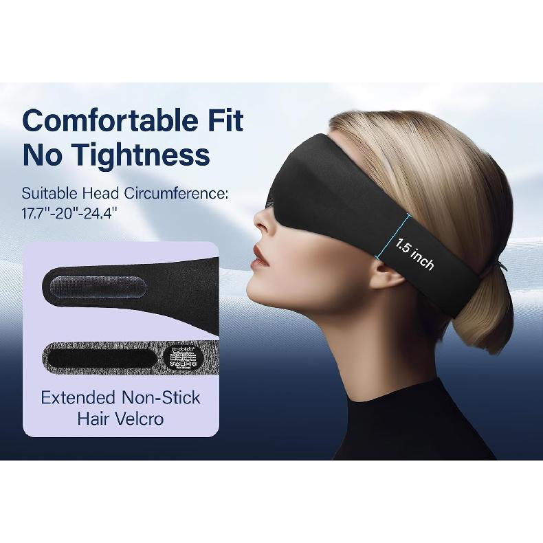 Sleep Mask Blackout, LC-dolida 3D Eye Mask for Sleeping, Soft and No Pressure On Eyes, Sleep Mask for Men Women Sleeping Nap Travel