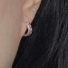 POSTLUDE [SILVER] 8 HEART CZ R EARRINGS (3 Colors)