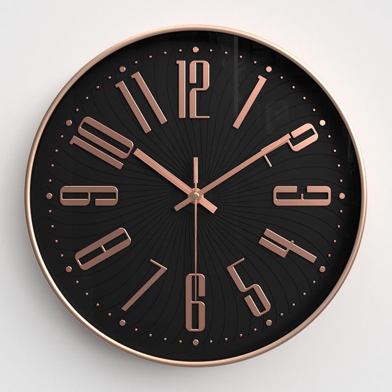 Wall Clock Modern Simple Three-dimensional Characters Personalized Creative Round Wall Clock Bedroom Silent Quartz Clock 12 Inches 30CM