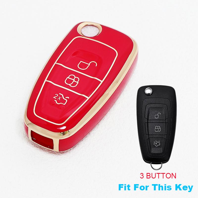 For Ford Mondeo Focus 3 Mk3 Kuga Fiesta Escape Ecosport Tpu Remote Car Key Case Cover Keyless Auto Shell Fob Holder Accessories