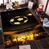 Soccer Theme Carpet with Golden Ball and Stadium Design Decor Suitable for use as an anti-slip for living room bedroom sofas