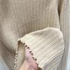 Wood-ear Edge Knitted Shirt Half Turtleneck Bottom Shirt Women in Autumn and Winter with Bottom Sweater Women's New Top