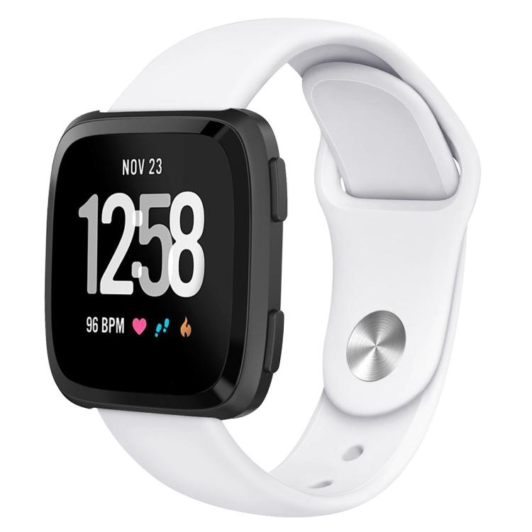 

For Fitbit Versa 2 / Fitbit Versa / Fitbit Versa Lite Solid Color Silicone Watch Band, Size:L(Wine Red) Size:L белый