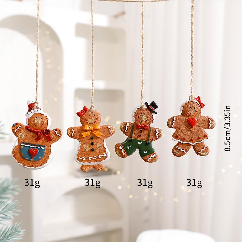 Snowman And Santa Christmas Resin Decor Figures Pendant For Holiday Celebration