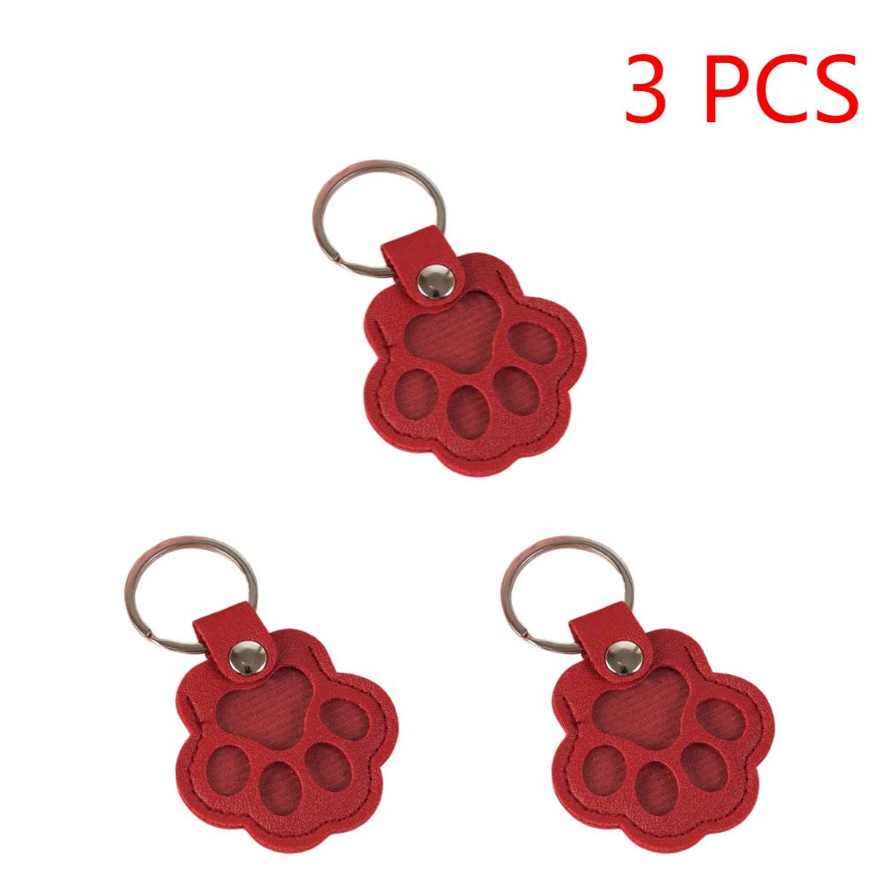 1-5PCS Pet Hair Keepsake Keychain PU Pet Keychains Hair Collector Cute Paw-Shaped Charm for Keyrings Bags and Personal Mementos