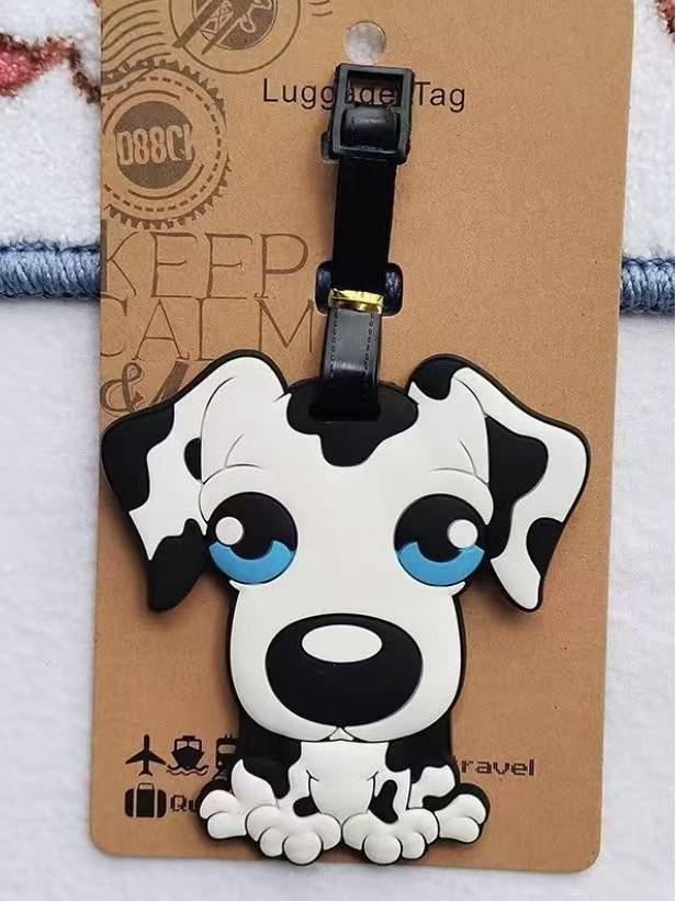 Etichetă moale din cauciuc pentru bagaje, cu desene animate: Bichon Maltez, Golden Retriever și Corgi