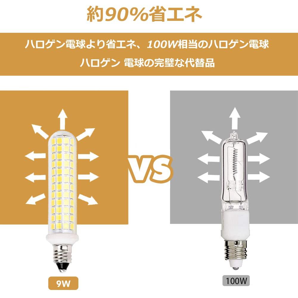 HXWY 9W E11 LED Bulb, E11 Base, Equivalent To 100W Halogen Lamp, 100V 1100LM E11 Bulb, Wide Beam Angle, Daylight White 6000K (2-Pack)