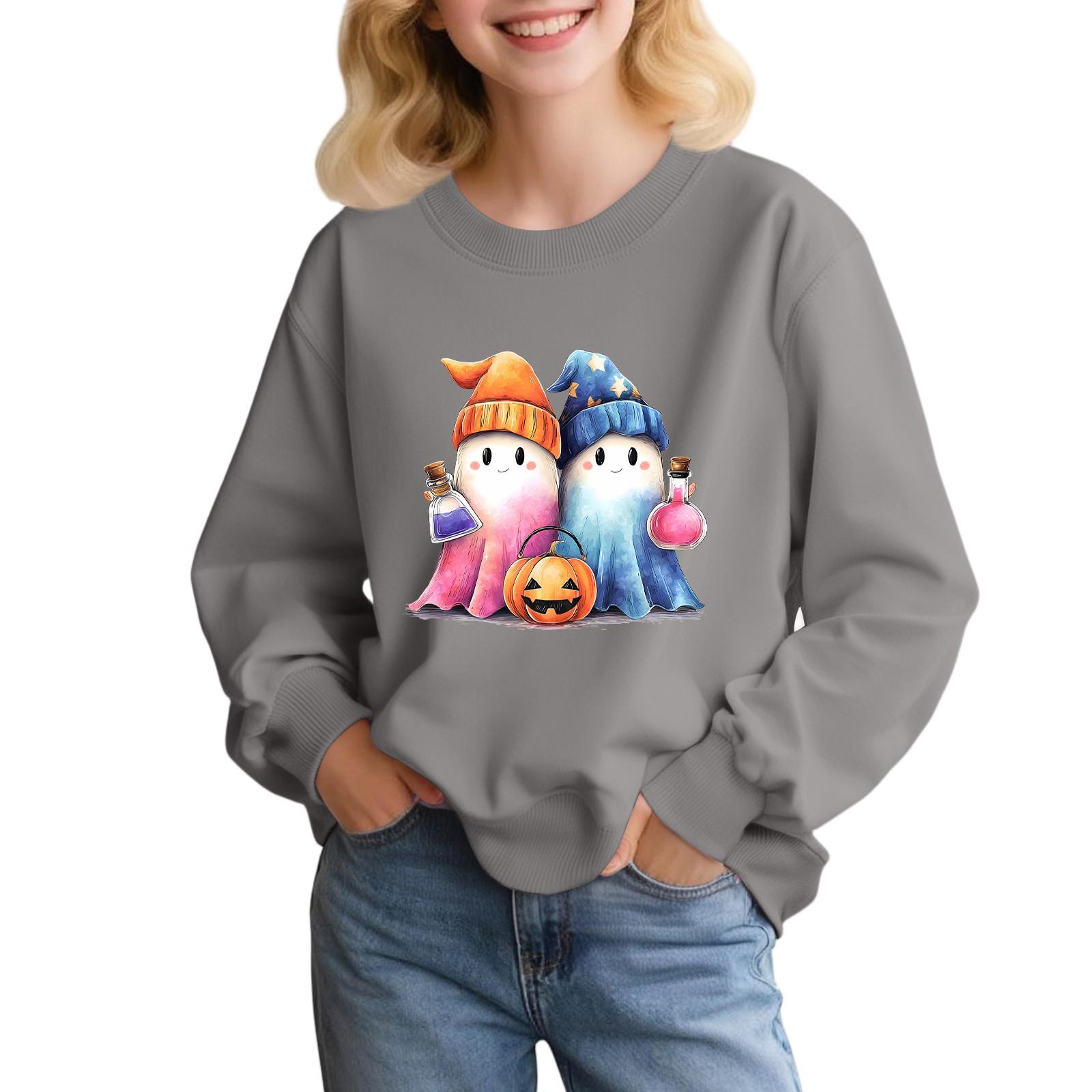 

Children s Fashion Loose-fitting Casual Halloween Long-sleeved Printed Round Neck Sweatshirt 110