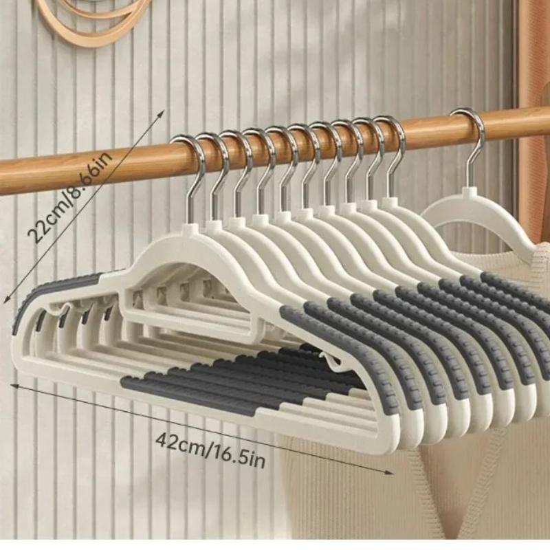 Non Slip No Mark Hangers, Rubber Grip & 360° Swivel Hook, Heavy - Duty for Wet/Dry Clothes Storage Save Dormitory Storage Space