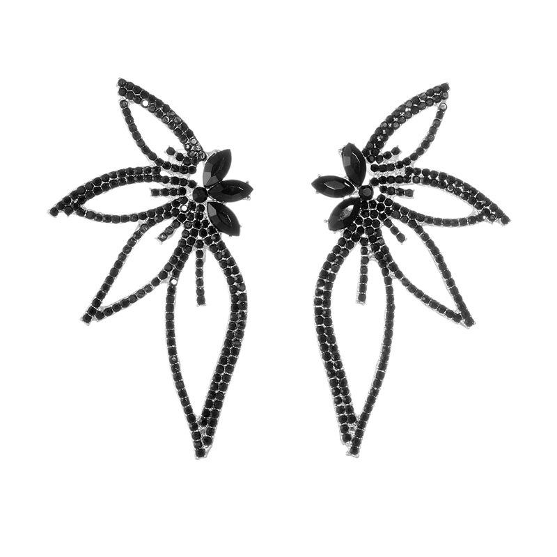 New Personality Exaggeration Full of Zircon Big Butterfly Wings Stud Earrings for Women Luxury Charm Party Jewelry Accessories