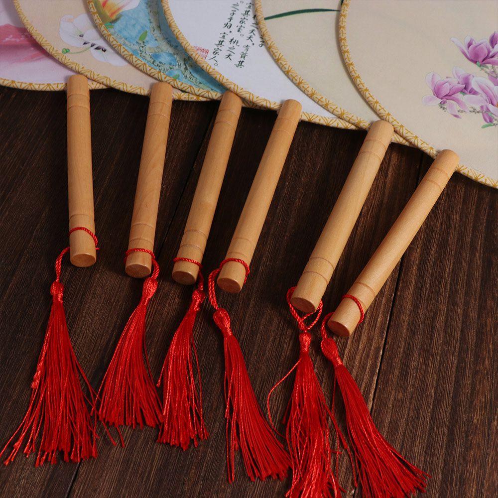 With Tassels Pendant Chinese Style Fan Floral Pattern Tuan Fan Silk Fan  Photography Prop