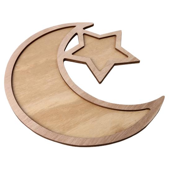 

Tray Rectangular Hollow Design DIY Wooden Serving Tray for Home C