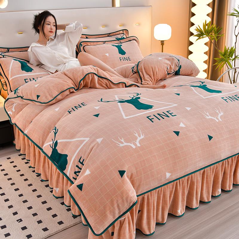 Four-Piece Set Of High-Gram Milk Fleece,4-Pcs Set Of Thickened Milk Fleece,4-Pcs Set Of Maternal And Infant Grade Farley Fleece, Class A