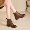 New Autumn and Winter Shoes Women's Chunky Heel Retro Boots Thick-soled Ankle Boots