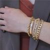 4PCS Punk Chains Bracelets Fashionable Alloy Twisted Rope Chains Extension Ropes Wear-resistant Hip Hop Bracelets for Women
