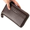 Men's High-Capacity Luxury Wallet and Phone Bag with Double Zipper and Multiple Card Slots