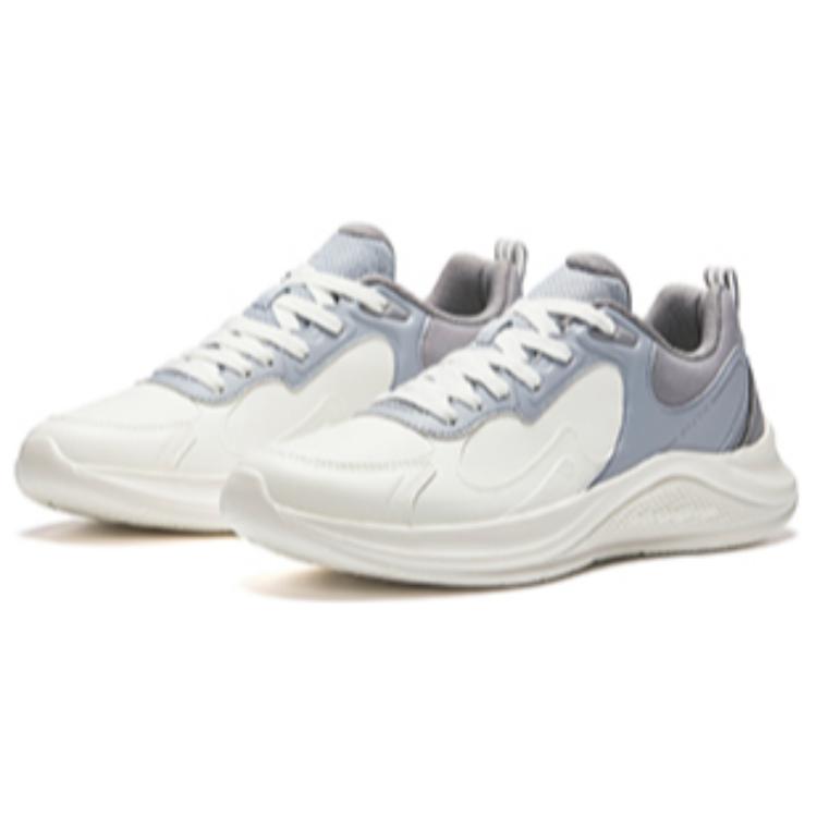 Anta Walk Slip Resistant, Abrasion Resistant, Breathable Low Top Casual Running Shoes Men's Ivory White Mist Gray Sneakers 912435518-7