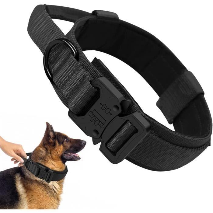 Collier pour chien - K9 - Réglable - Nylon durable - Poignée rembourrée - Taille moyenne et grande