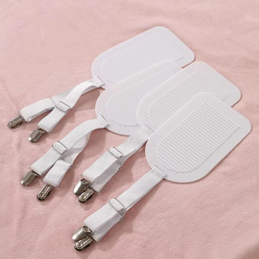 4PCS Adjustable Bed Sheet Clips Durable Fastener Straps Elastic Fitted Bedding Clips Non-slip Multifunctional Bed Sheet Fastener