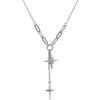 Layered Chain Necklace with Star Pendants Adjustable Length Metal Link Chain Fashion Jewelry for Women and Girls
