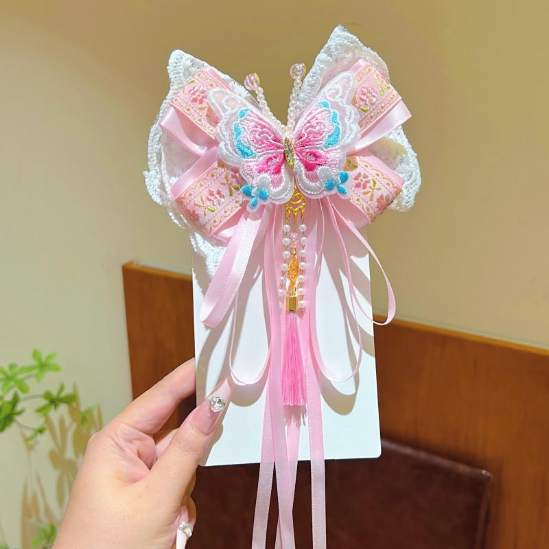 Hanfu Kopfschmuck Kinder Neujahr Haarnadel Niedlich Süß Chinesischer Stil Rote Haarspangen Quaste Antiker Stil Haarspange