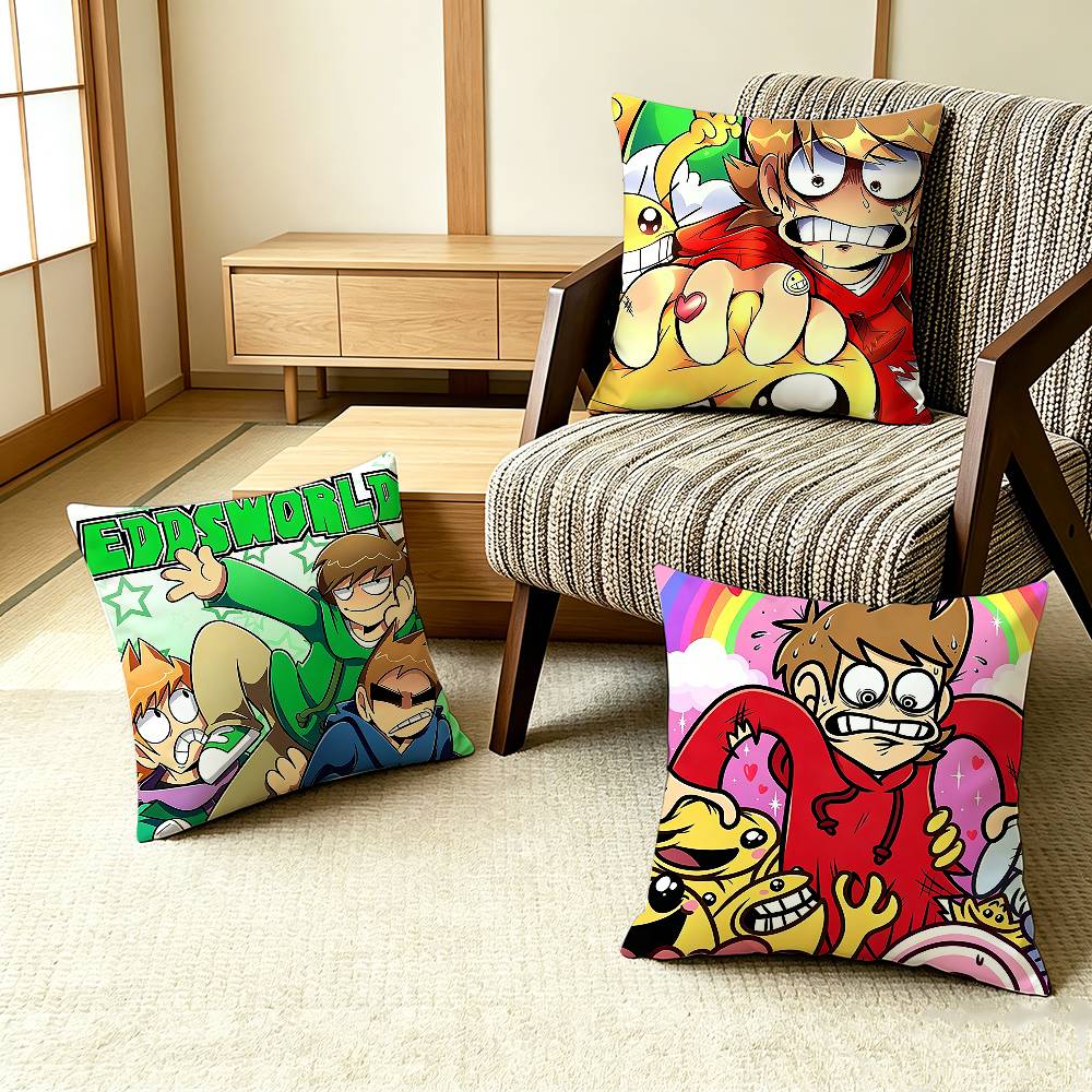 Cartoon EEddsworld Tord Pillow Case Pattern Printed Pillowcase For Living Room Sofa Cushion Cover