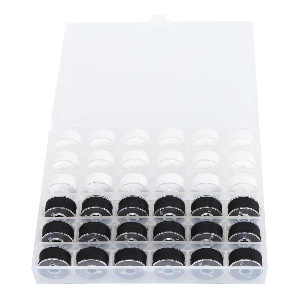 36pcs Transparent Bobbins Box Set Size A Plastic Bobbin Case Sewing Threads Set For Sewing Machines