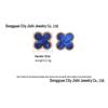 18K Gold Titanium Steel Four-Leaf Clover Stud Earrings: High-End Shell Design for Women, Trendy Celebrity Style.