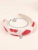 1Pcs Red White Fashion Heart Headband for Women,Bling Crystal Beaded Padded Hairband Cute Valentine's Day Gifts Hair Accessories