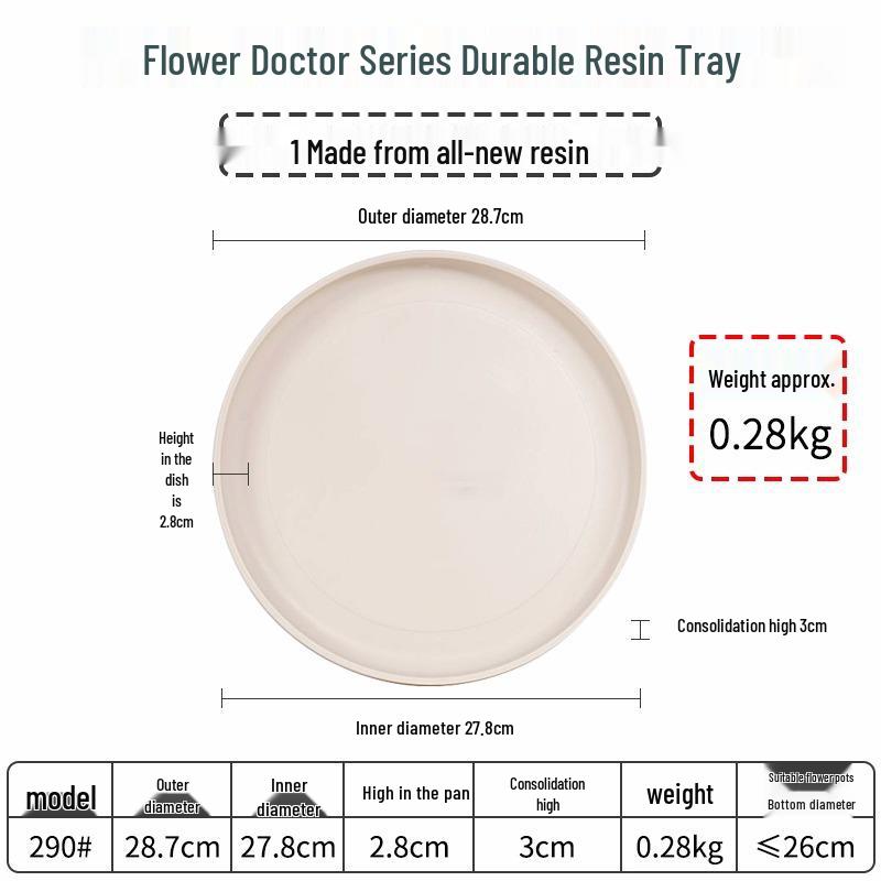 Thickened Resin Plant Tray: Movable, Large Water Collection Base for Flower and Succulent Pots