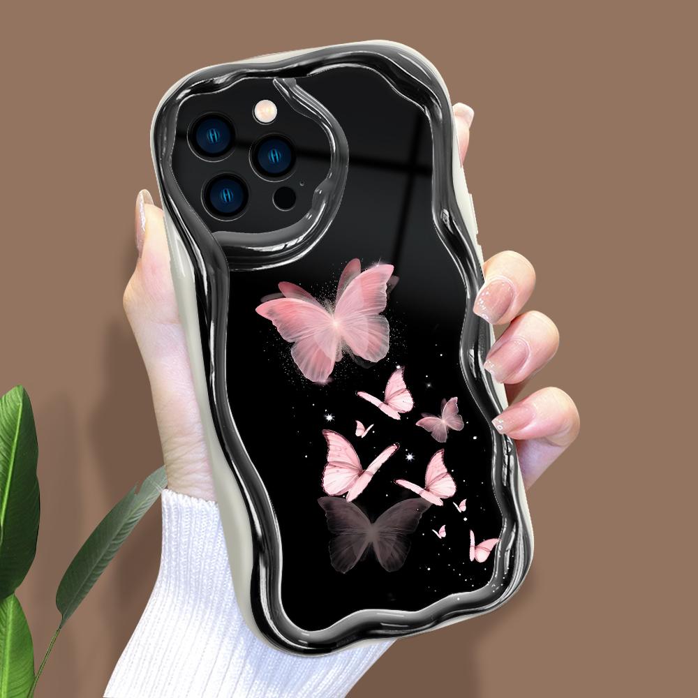 Model de desene animate Carcasă cu textura cremă Marginea ondulată Husă din silicon moale Husă pentru telefon pentru iPhone Samsung Huawei Honor Xiaomi Redmi Infinix Tecno