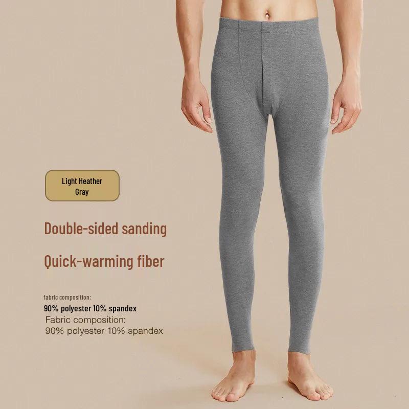 Pantalon thermique ajusté pour homme - Couche de base chaude Automne/Hiver avec Velours