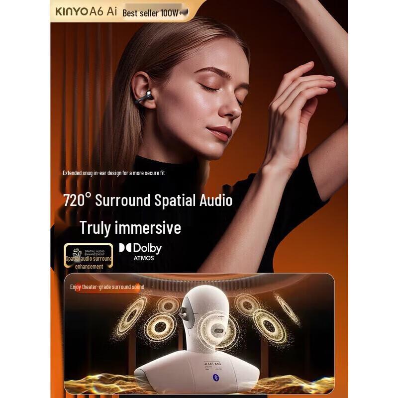 Jinyun A6 AI Open-Ear Bluetooth Headphones