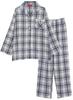 Kaituck Family POLO BCS Women's Yarn-Dyed Viyella Brushed Shirt Pajamas, Long Sleeve, Check Pattern, Spring/Autumn, Sizes M/L (M, Ivory)