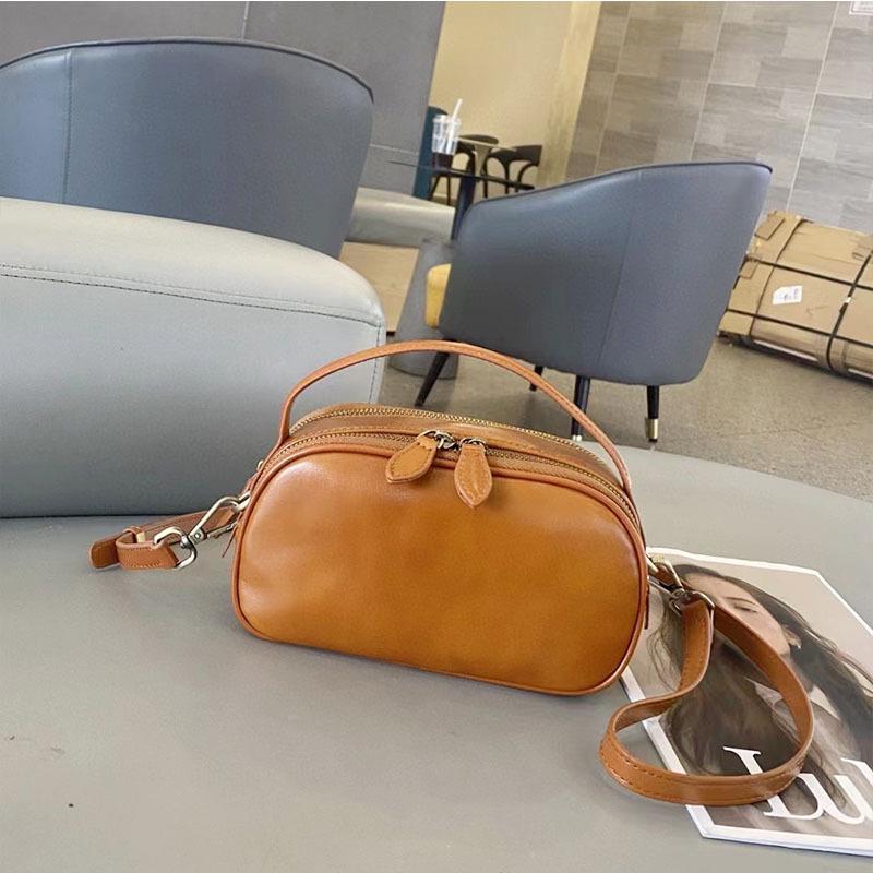 Luxury Women's Genuine Leather Crossbody Handbag - Versatile Mini Cowhide Design