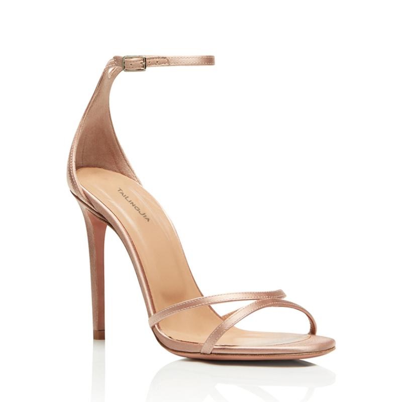 Sexy dámské sandály Letní boty Nové 2024 Pásek kolem kotníku Vysoké podpatky Žabky Nude Podpatkové Párty Svatba Taneční boty Velká velikost