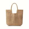 1pc Women's Handwoven Straw Beach Tote Bag, Summer Sisal Woven Shoulder Handbag, Large Vacati Carryall